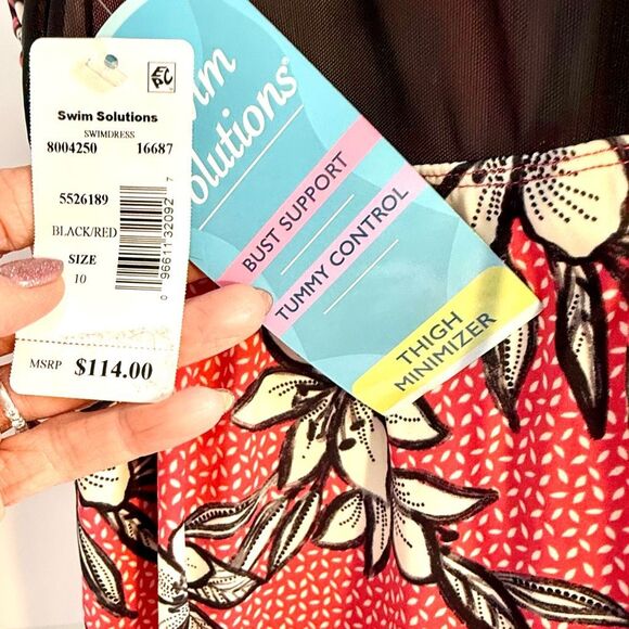 Swim Solutions Women's Catalina Mesh Swim Dress. Size 10 - Picture 7 of 9